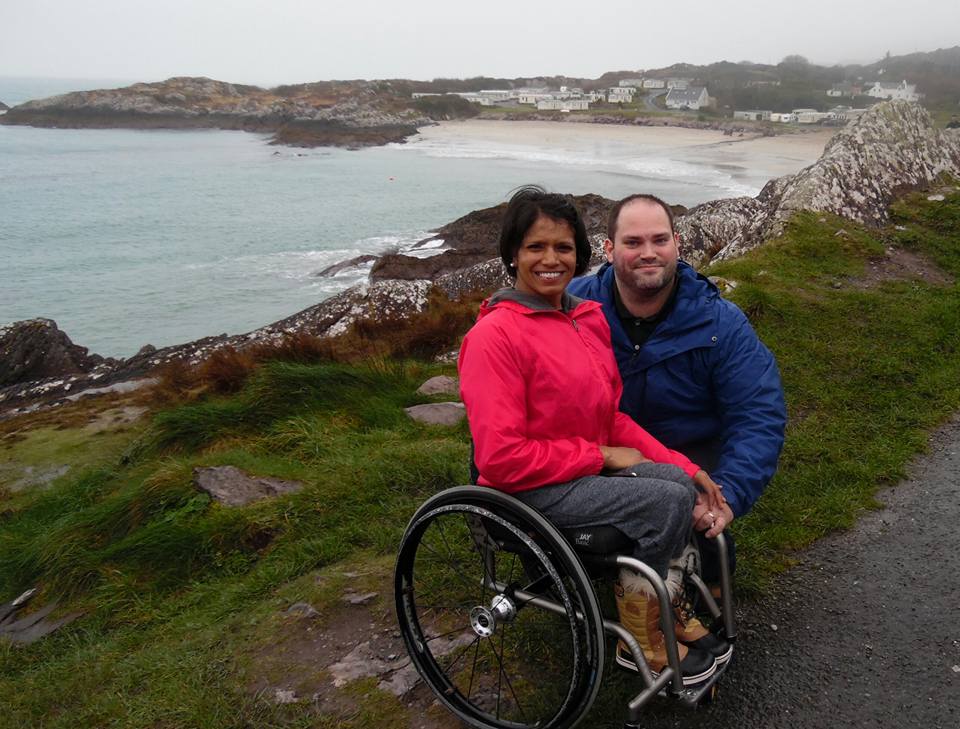 Maggie and Abe posing by ocean along the Ring of Kerry.